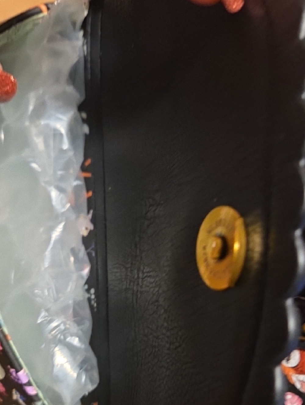 Loungefly Black Bambi‎ Floral Mini Backpack with Gold Emblem - Picture 6 of 8